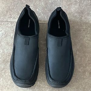 Black slip on loafers